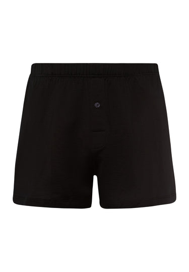 73505 Cotton Sporty Knit Boxer With Button Fly - 199 Black